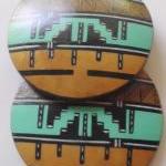 Vintage Wooden Disc Earrin..