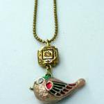 Enameled Bird Necklace