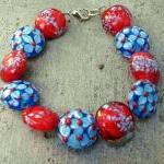 Red And Turquoise Lampwork..